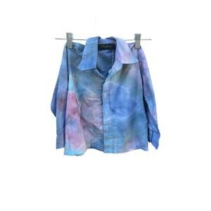 Tie Dye Kid's Long Sleeve Button Up Shirt | Kid's Shirt | Geode Tie - Ice Dye